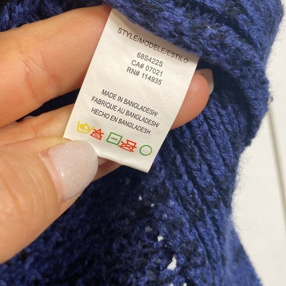 La Class Couture | Navy Blue Women's cable knit Sweater - oversized medium - Picture 5 of 8